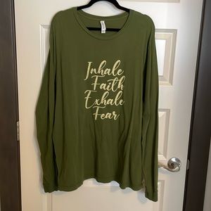 Bella Canvas Long Sleeve Tee 2XL Inhale Faith Exhale Fear